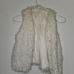 Bobbie Brooks Kids Furry Cream Vest
